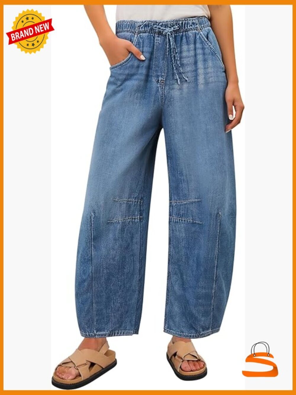 High Waisted Wide Leg Barrel Jeans